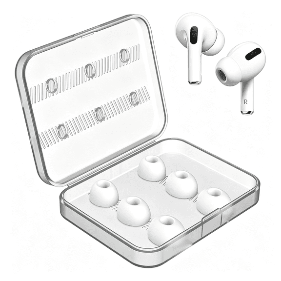 BPPEG 6 Pieces Replacement Ear Tips for Airpods Pro/Airpods Pro 2 Silicon Ear Buds Tips with Portable Storage Box,Noise Reduction Hole Airpod Pro Ear Tip Replacement ( 3 Pairs)