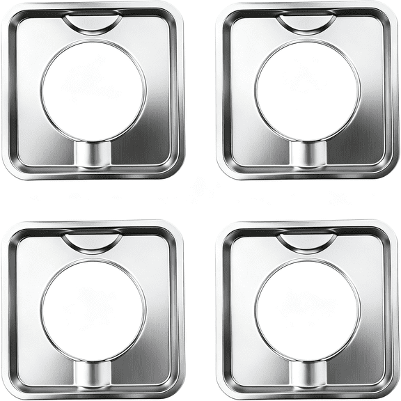 BPPEG 7.75" Square Gas Stove Drip Pans 4Pcs Replacement Wp786333,7.75" Square Gas Stove Drip Pans Catch Grease and Spills,Keeping Cooktop Clean and Compatible with Wp786333 Replacement Fit