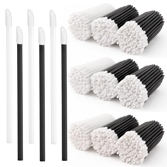 BPPEG 700Pcs Lip Wands Applicators Disposable Black White Lip Brushes for Lipstick Lip Gloss Testers Wands Lint Applicator Makeup Beauty Tools for Women Blending Brush for Makeup