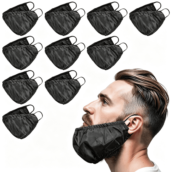 BPPEG 9Pcs Beard Bonnet, Satin Beard Apron Adjustable Beards Bonnet for Men Sleeping Facial Hair Beards Bandana Bib Cover for Men, Soft Beard Bonnet for Men Night Care