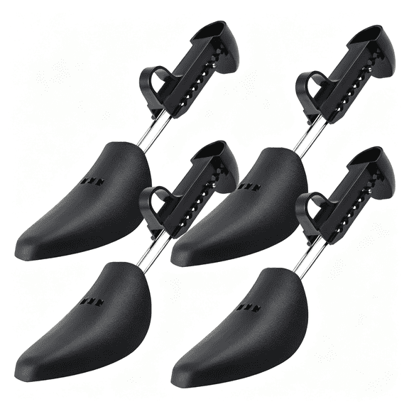 BPPEG Adjustable Shoe Stretcher Shoe Expander Plastic 4Pcs for Women , Black | Female 35-39 Size Range, Home Use, Width Shaper with Adjustable Length for Shoes