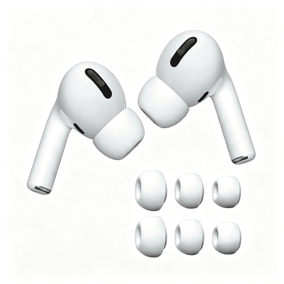 BPPEG Airpods Pro Replacement Ear Tips [3 Pairs] for Airpods Pro1,2, Silicon Earbuds Tips with Noise Reduction Hole, Fit in the Charging Case (Sizes S/M/L, White)