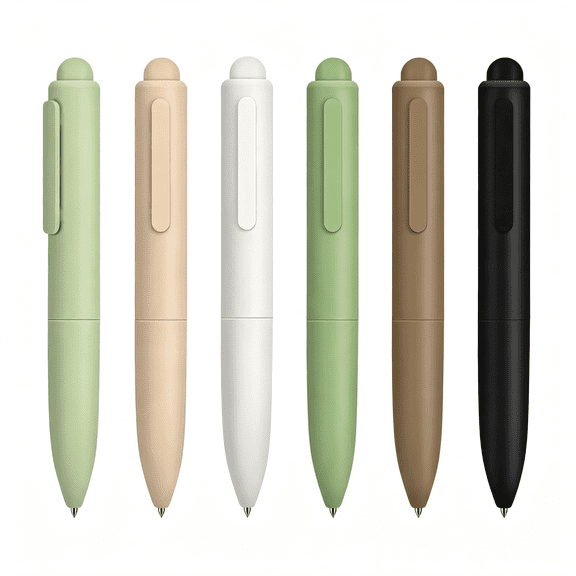 BPPEG Ballpoint Pens,Mini Cute Macaron Retractable Ballpoint Pen Set - 6 Pack Black Ink Medium Point,Fast Drying,Comfortable Writing Office Bible Journaling Pens (Morandi)