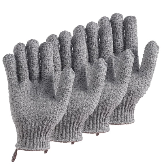 BPPEG Bath Exfoliating Gloves - 2 Pairs of Lengthened and Large Scrubbing Gloves for Shower, Spa, and Massage - Perfect for Exfoliating Body, Face, Hands, and Feet(2 Paris Gary)