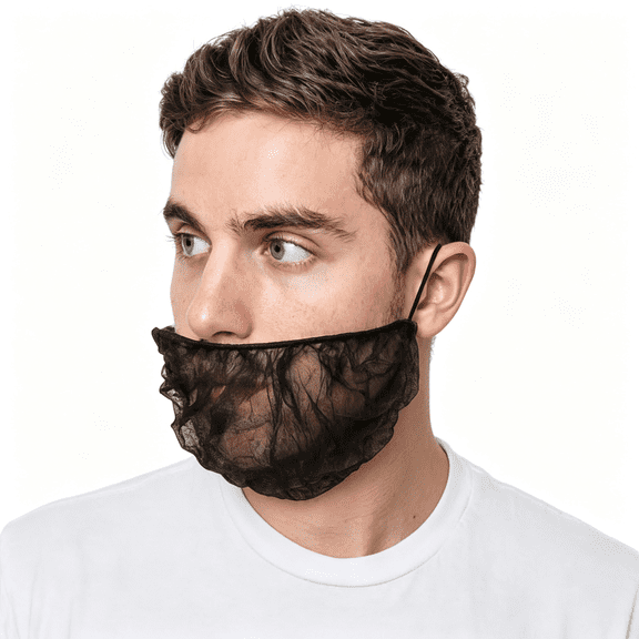 BPPEG Beard Nets, Disposable Beard Covers, Beard Net for Food Service, Cooking, Cleaning, Comfortable Beard Nets Food Service, 18" and 21"