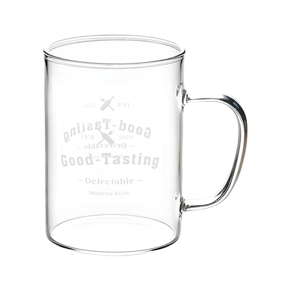 BPPEG Bottle,Mug,Kitchen Supplies,Clear Glass Coffee Mugs 17 Oz Clear Transparent Tea Cups & Coffee Glasses Large Cappuccino Clear Cup with Handle for Hot/Cold Beverage Circular