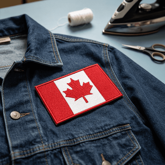 BPPEG Canada Flag Embroidered Patch Canadian Maple Leaf Iron on Sew on National Emblem Embroidered Canada Flag Patch