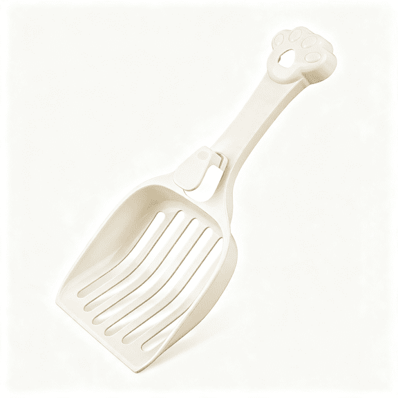 BPPEG Cat Litter Scoop, Litter Scoop with Wide Slats, Kitty Litter Scooper for Pine Pellets, Durable Plastic Litter Sifter Scoop - Designed for Easy Sifting, Milky White