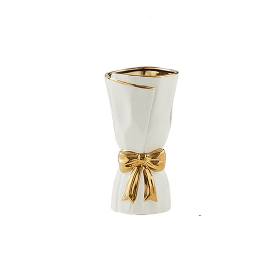 BPPEG Ceramic Bow Vase White Flower Vase for Home Decor White Ceramic Vases for Boho Style Cute Modern Bouquet Flower Vases 9.2 Inch Large Vasefor Shelf Decor Table Living Room