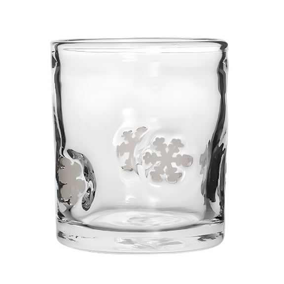 BPPEG Christmas Juice Glass,14 Ounce Candy Themed Drinking Cocktails Glasses for Party,Old Fashioned Icon Handblown Cocktail Glass for Holiday Party Supplies Gift,White,4.33*3.58