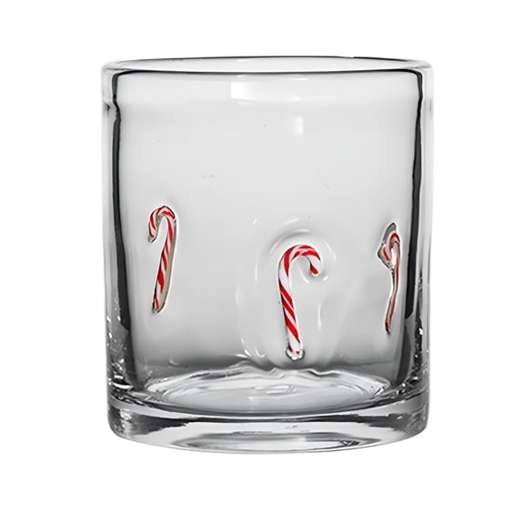 BPPEG Christmas Themed Juice Glass 14 Ounce,Festive Cocktail Drinking Glasses,Reusable Double Old Fashioned Cups for Holiday Parties Cocktail Glasses