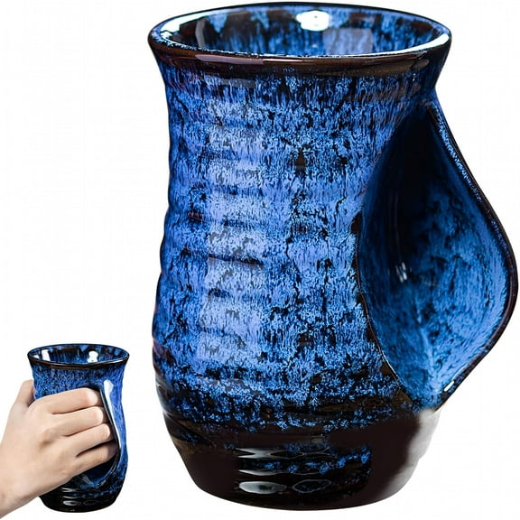 BPPEG Coffee Mug,Hand Warmer Mug,19 Oz Coffee Cups Ceramic Large Coffee Mug Tea Cup for Office and Home - Dishwasher and Microwave Safe Unique Coffee Mugs. (Blue)