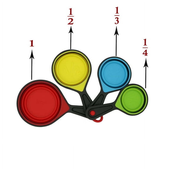 BPPEG Collapsible Silicone Measuring Spoons with 60ml/80ml/125ml/250ml ...
