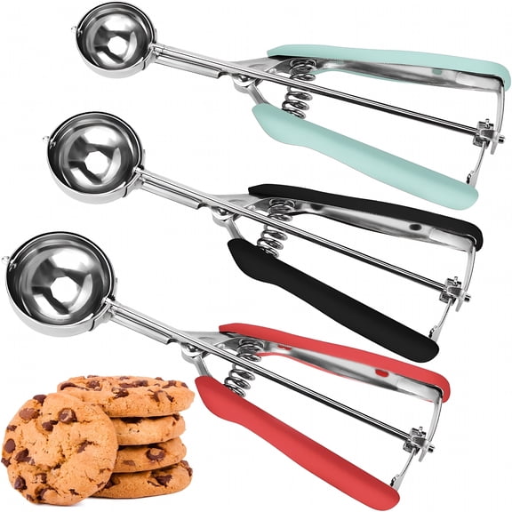 BPPEG Cookie Scoop Set,Cookie Scoops for Baking Set of 3,Cookie Dough Scoop,1 Tablespoon/ 2 Tablespoon/ 3 Tablespoon,For Cookie Cupcake Muffin Ice Cream Truffles