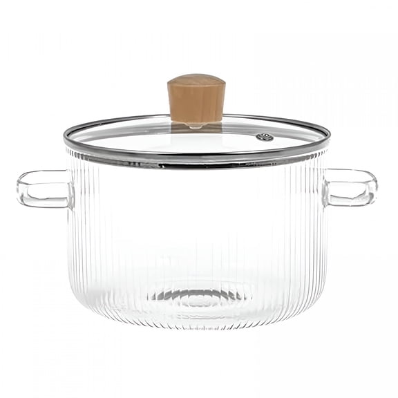 BPPEG Cookware Simmer Pot Glass Cooking Pot with Lid 1.6L(54Oz) Heat Borosilicate Glass Cookware Stovetop Pot Simmer Pot for Soup Baby Food Small Simmer Pot
