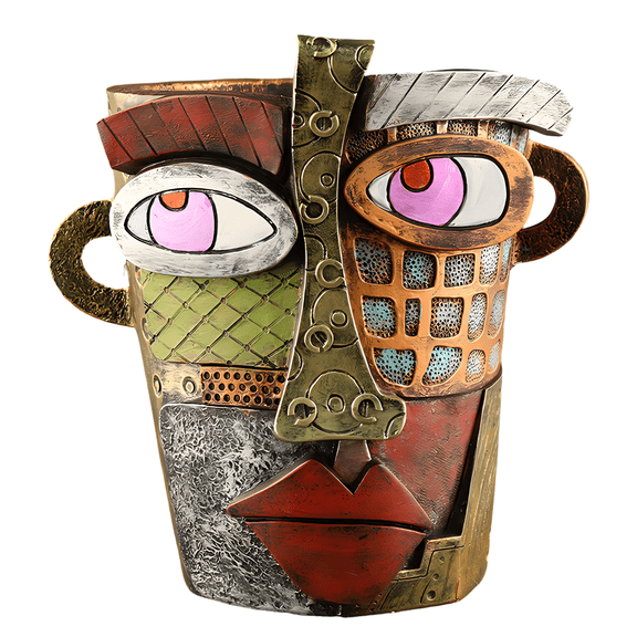 BPPEG Cute Plant Pots Small Pots for Plants, Abstract Face Planter Flower Pots for Indoor Plants with Drainage Hole, Colorful Resin Cute Plant Pots, Outdoor Pots for Plants Home Garden Decor