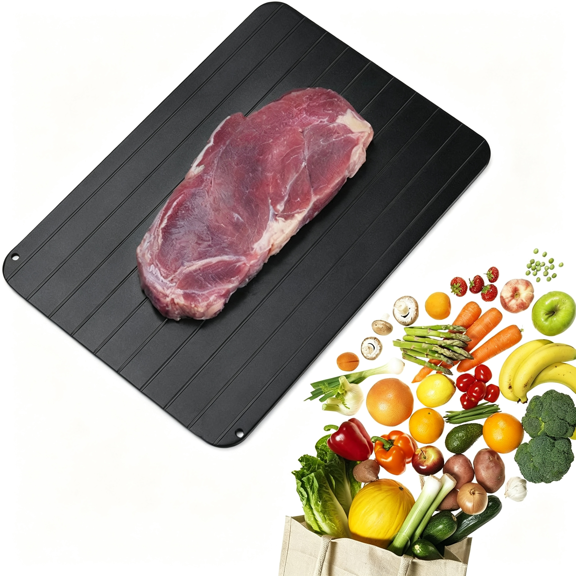 BPPEG Defrosting Tray for Frozen Meat, Food Rapid Thaw Defrosting Tray Quick Defroster Plate, Small Size Thawing Plate Kitchen Mat, Kitchen Gadgets for Home Thawing Plate(COLOR:black)