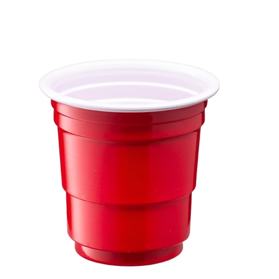 BPPEG Disposable Plastic Party Cups, Red Plastic Cups Disposable, 2 Oz, 20 Count