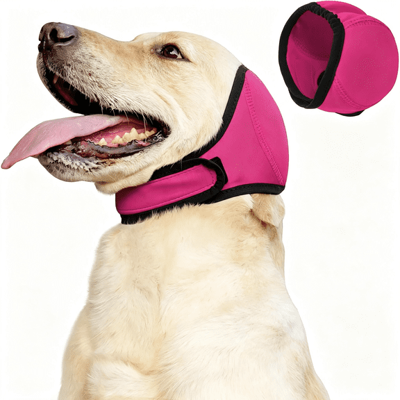 BPPEG Dog Ear Muffs Noise Protection,Waterproof Dog Ear Protector Ear Cover for Anxiety Relief and Calming,Quiet Ears for Dogs,Waterproof Dog Thunder Ear Muffs Pink M