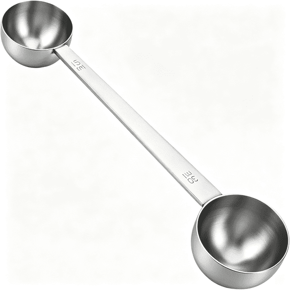 BPPEG Double Sided Measuring Spoon Stainless Steel Coffee Scoop 1 Tbsp&2 Tbsp Long Handle Tablespoon Teaspoon Measuring Spoon for Precise Scooping from Large Coffee Bags Or Baking Ingredients