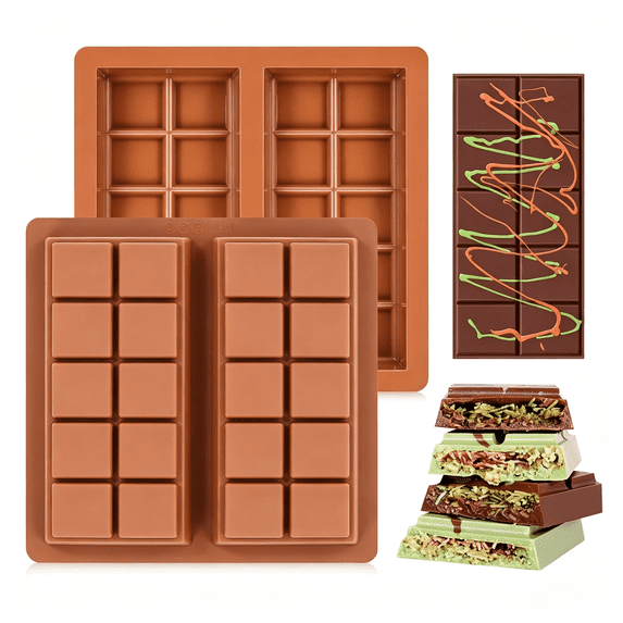 BPPEG Dubai Chocolate Molds 1 Inch Deep, Silicone Chocolate Bar Mold ...