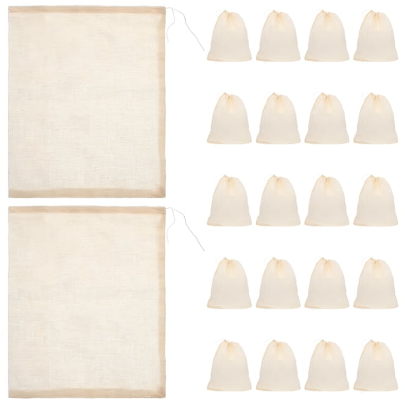 BPPEG Empty Spice Bags for Cooking Soup,5X6 in Natural Muslin Drawstring Bag,Small Cheese Cloth Cotton Bag for Straining,Reusable Tea Bags for Loose Tea,Unbleached Cheesecloth Herb Sachet Bag