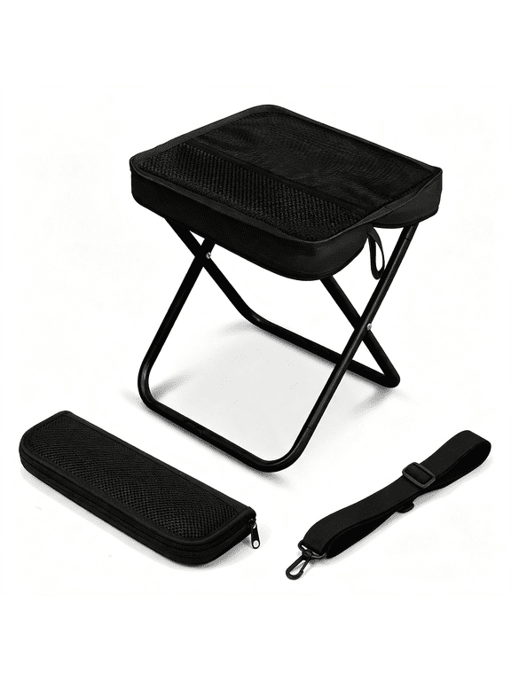 Foldable Backpack Stool,2-In-1 Portable Camping Stool with Sling Bag,260Lbs Capacity Lightweight Aluminum Frame,Compact Foldable Stool for Adults for Hiking,Fishing,Travel,Outdoor Events