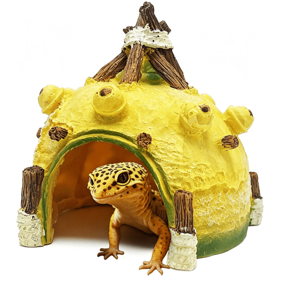 BPPEG Gecko Reptile Hide Leopard Geckos Bearded Dragon Small Caves Pitaya Decoration Lizard Crested Hideout Tank Accessories Snake Dcor Amphibian Habitat