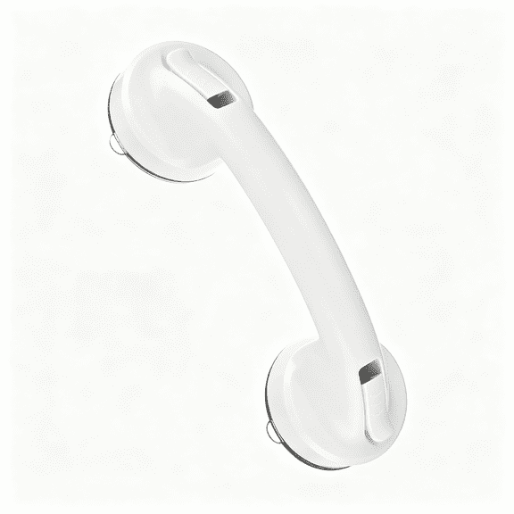BPPEG Grab Bars for Bathtubs and Showers,8.3" Mirror Glass Door and Window Handles Powerful Shower Suction Cup Anti-Slip Safety Bars for Senior Shower Chairs White