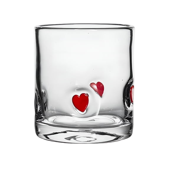 BPPEG Halloween Icon Juice Glass 14 Ounce Love Pattern Drinking Cocktails Glasses for Party,Cute Double Old Fashioned Reusable Cups for Home Bar Decor,Lovely Gifts