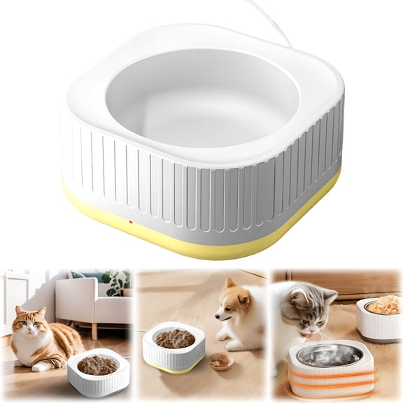 BPPEG Heated Pet Bowl, Automatic Thermostatic Control Outdoor Water Bowl for Dogs and Cats, Frost Proof Anti-Freeze Dish for Winter Use, Plug-in Electric