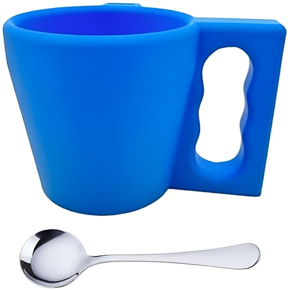 BPPEG Ice Cream Pint Holder,Ice Cream Pint Cup Holder with Scoop and Frostproof Handle,Leak-Proof Insulated Cup Sleeve (Blue)