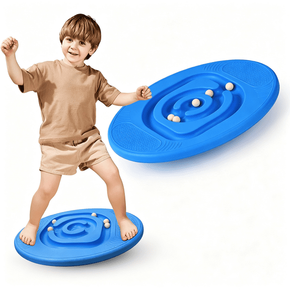 BPPEG Kids Maze Balance Board - Wobble Trainer for Ski Surf Snowboard, Non-Slip Sensory Rocker Ages 3-12, Core Therapy & Skate Prep Maze Fun Balance Board Kids