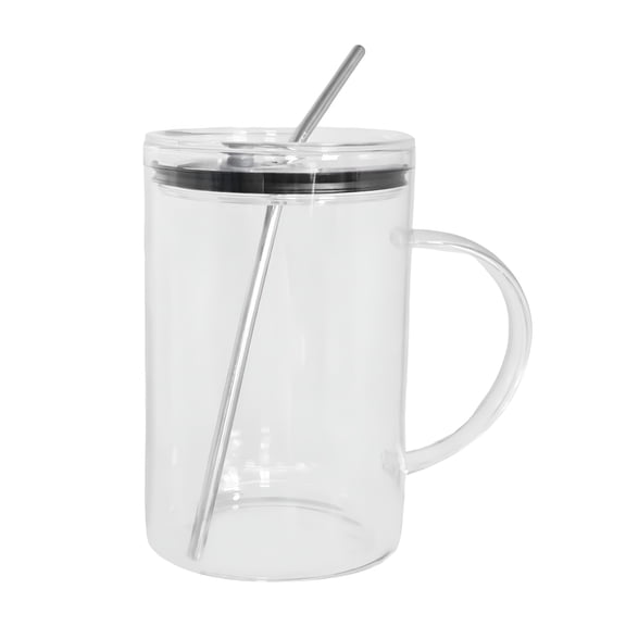 BPPEG Large Glass Drinking Cup with Lid and Straw - 32Oz Capacity,For Home Drinkware,Kitchen Accessories,Dishwasher,Reusable Sustainable Cups Glass