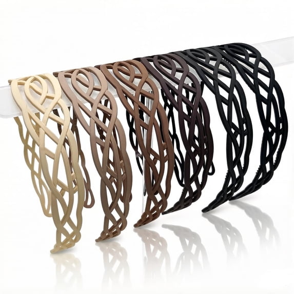 BPPEG Lattice Design Plastic Headbands for Women Girls ,Neutral Color ...