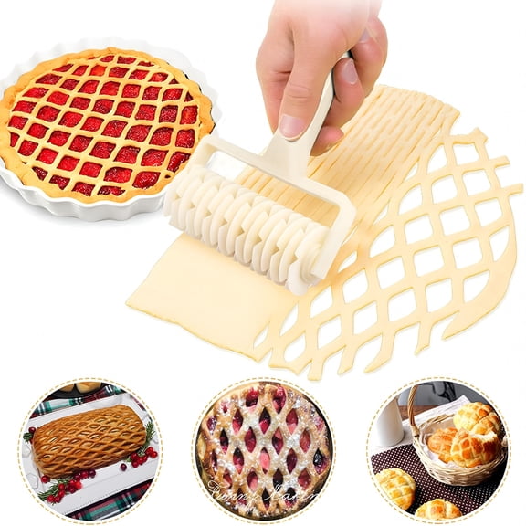 BPPEG Lattice Roller Cutter,Pie Pizza Cookie Dough Roller,Household Baking Pastry Tools (Plastic Lattice Cutter)