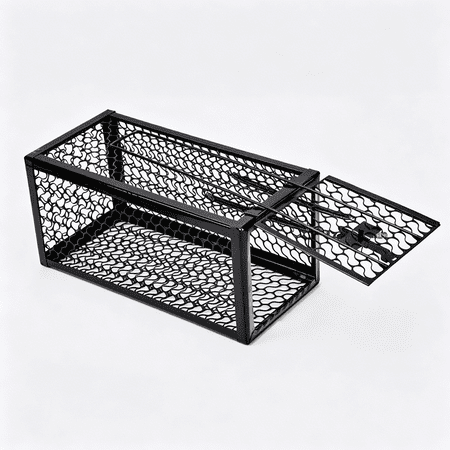 BPPEG Live Rat Trap Indoor/Outside - Squirrel Trap for Chipmunk, Small Rabbits, Weasel and Similar-Size Rodents, Fully Assembled, Black, 5x5x9"