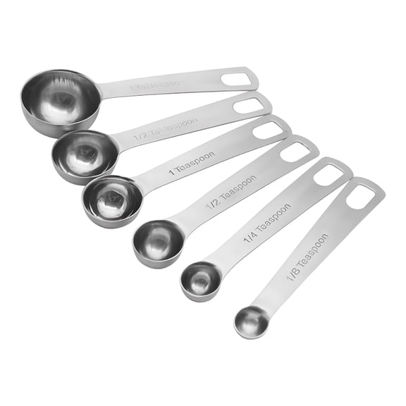 BPPEG Measuring Spoons Set 6 Pcs Stainless Steel Metal Measuring Spoons for Cooking Baking Teaspoon Tablespoon Set for Measuring Dry and Liquid Ingredients Teaspoon Measuring Spoons