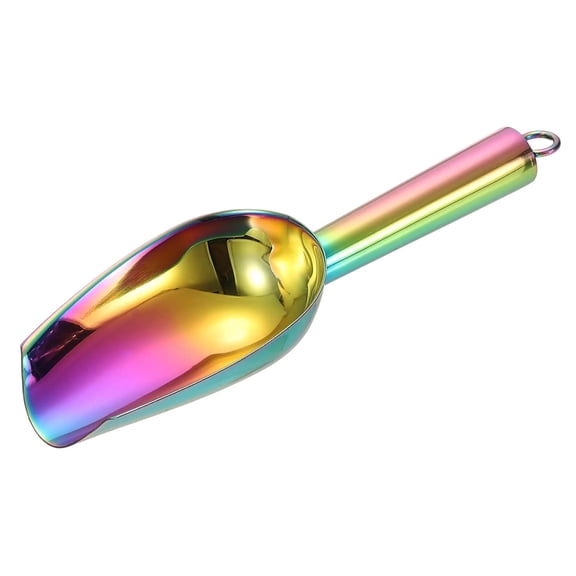 BPPEG Metal Ice Scoop,7.1 Inch Stainless Steel Ice Scoop for Bar Use,Rainbow Ice Scoop