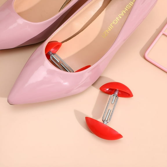 BPPEG Mini Adjustable Shoe Stretchers Width Extenders for Sneakers and Boots, Red Shoe Tree Shapers with Spring Loaded Design to Prevent Creases and Maintain Shape