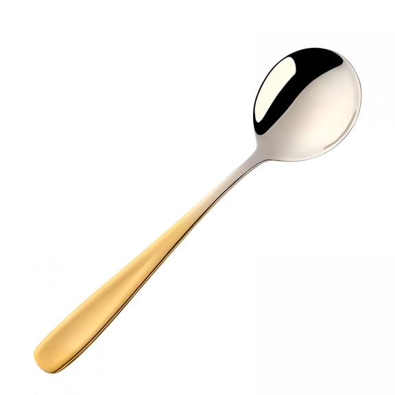 BPPEG Mini Coffee Stirring Spoons Round Head,Kitchen Utensil Stainless Steel Small Spoons for Dessert,Tea,Soup Small Spoons Mini- Yellow