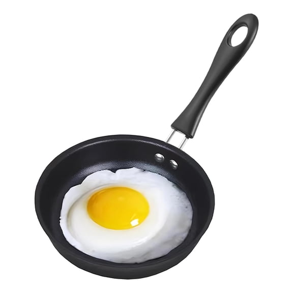 BPPEG Mini Egg Frying Pan,5 Nonstick Round Single Serve Omelet Pan,with Hanging Hole,for Eggs Pancakes,Stay Cool Handle,Dishwasher Safe,Flat Bottom Design for Gas,Induction,Electric Stove