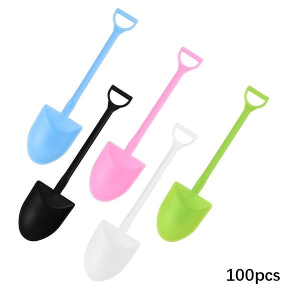 BPPEG Mini Plastic Dessert Spoons, Assorted Color Ice Cream Shovels for Pudding & Yogurt, Party Tableware