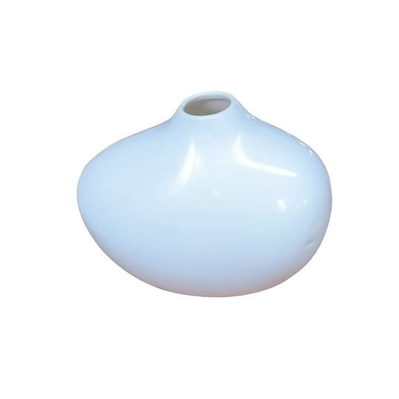 BPPEG Modern Plastic Flower Vase,Unbreakable Oval Decorative Vase for Dried Flowers,Home Office Tabletop Centerpiece,White,Shelf Decor White Vases for Flowers