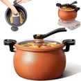 thumbnail image 1 of BPPEG Multifunctional Large Capacity Non-Stick Pressure Cooker,Pressure Cooker 8 Qt,Visible Transparent Glass Cover,Anti-Scalding Handle,for Family Meals,Soups,Stews, 1 of 7