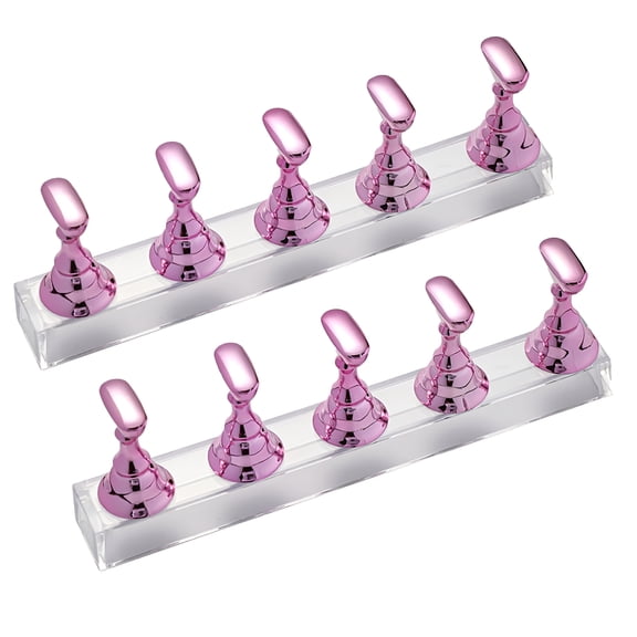 BPPEG Nail Stand, Nail Holder, Nail Tip Practice Holder, Pink Fake Nail Holder