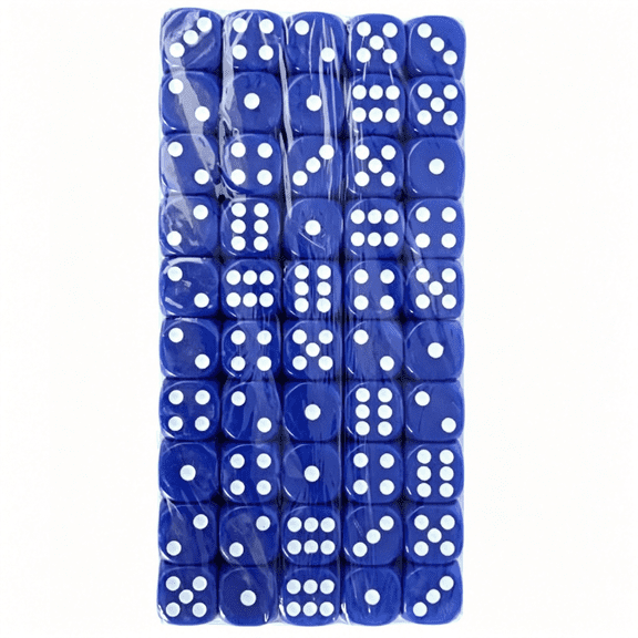 BPPEG Opaque Blue dice set-Set of 6-Rounded Corners