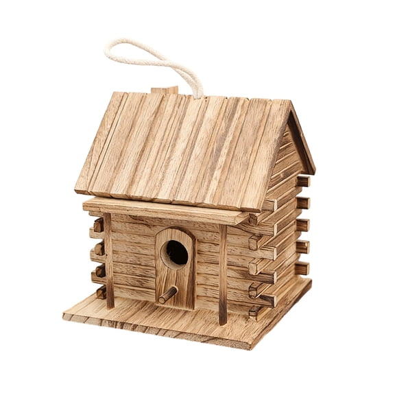 BPPEG Outdoor Decor Squirrel Nesting Box Wooden Bird House for Outside Nesting Box Breeding Box Hanging Bird Hut Hummingbird for Garden Window Outdoor Home Decor Bird House Birdhouse(Brown)