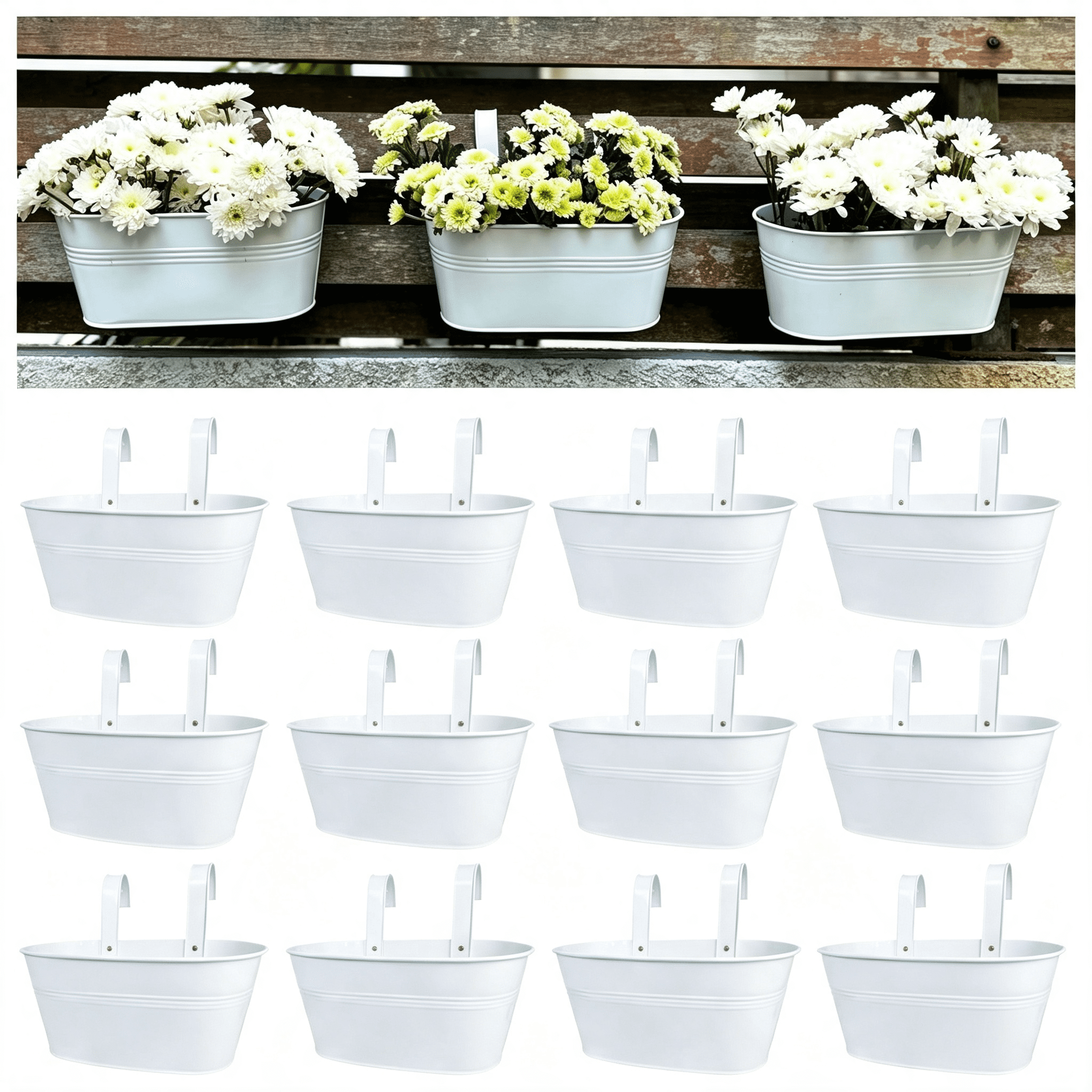 BPPEG Outdoor Plants Rail Planter (11.2