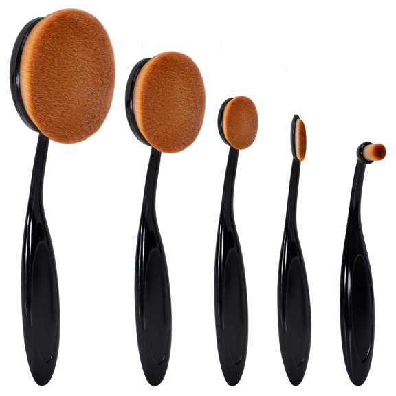 BPPEG Oval Foundation Brush 5Pcs Toothbrush Makeup Brushes,Model 13579,Ultra-Soft Synthetic Bristles,5 Different Sizes,Ergonomic Handle,For Liquid Cream Powder,Streak-Free Flawless Application